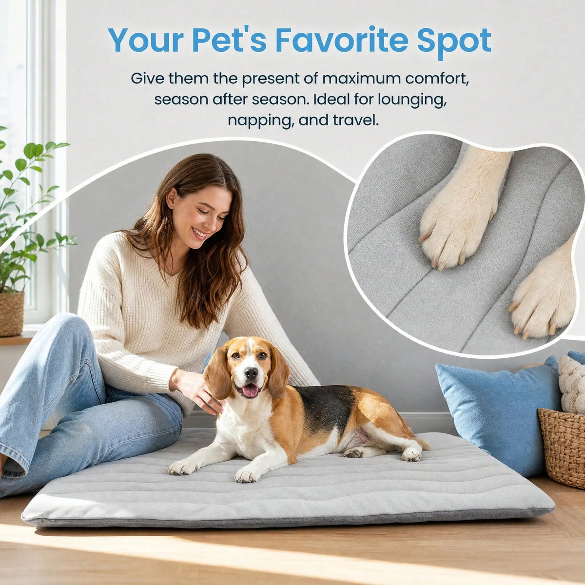 Durable Non Slip Cooling Pet Bed Washable Self Cooling Pad