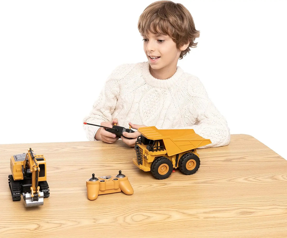 Joyfy Remote Control Construction Toy Set With Excavator And Truck