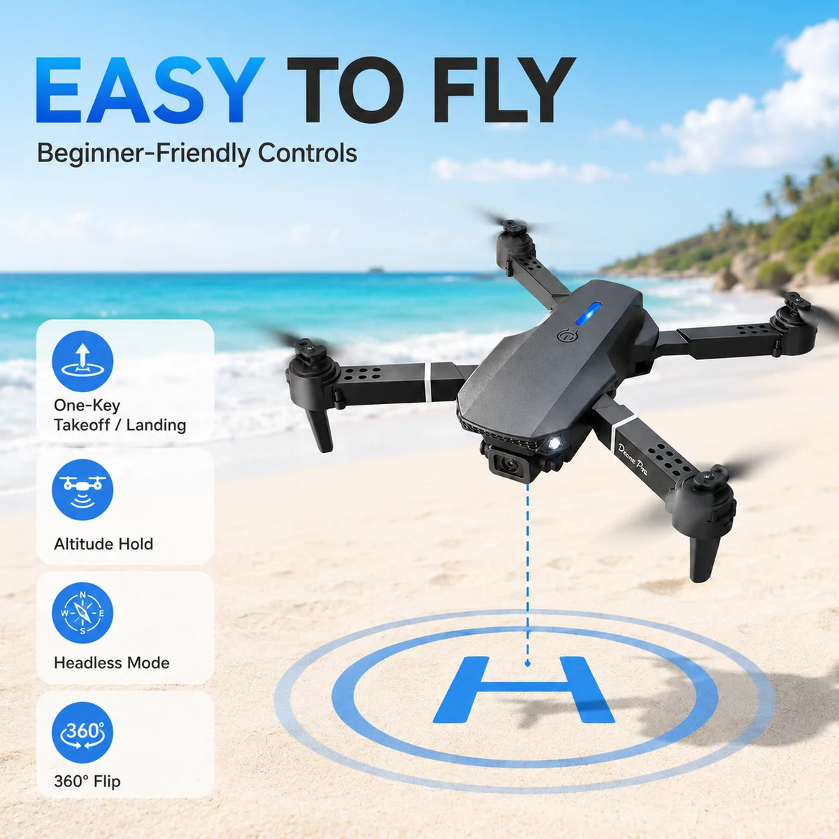 ZNLYRION E88 Pro 4K Dual Camera Foldable FPV Quadcopter Drone