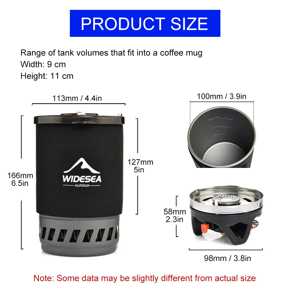 Widesea Camping Cookware Set With Heat Exchanger Outdoor Stove