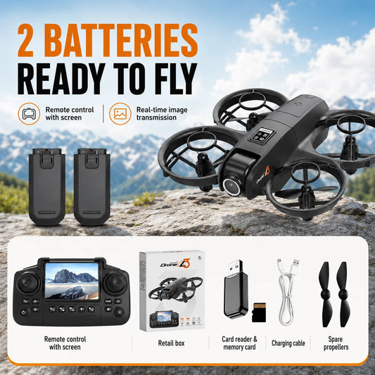ZNLYRION Mini RC Quadcopter With Dual Camera Handheld Screen Remote