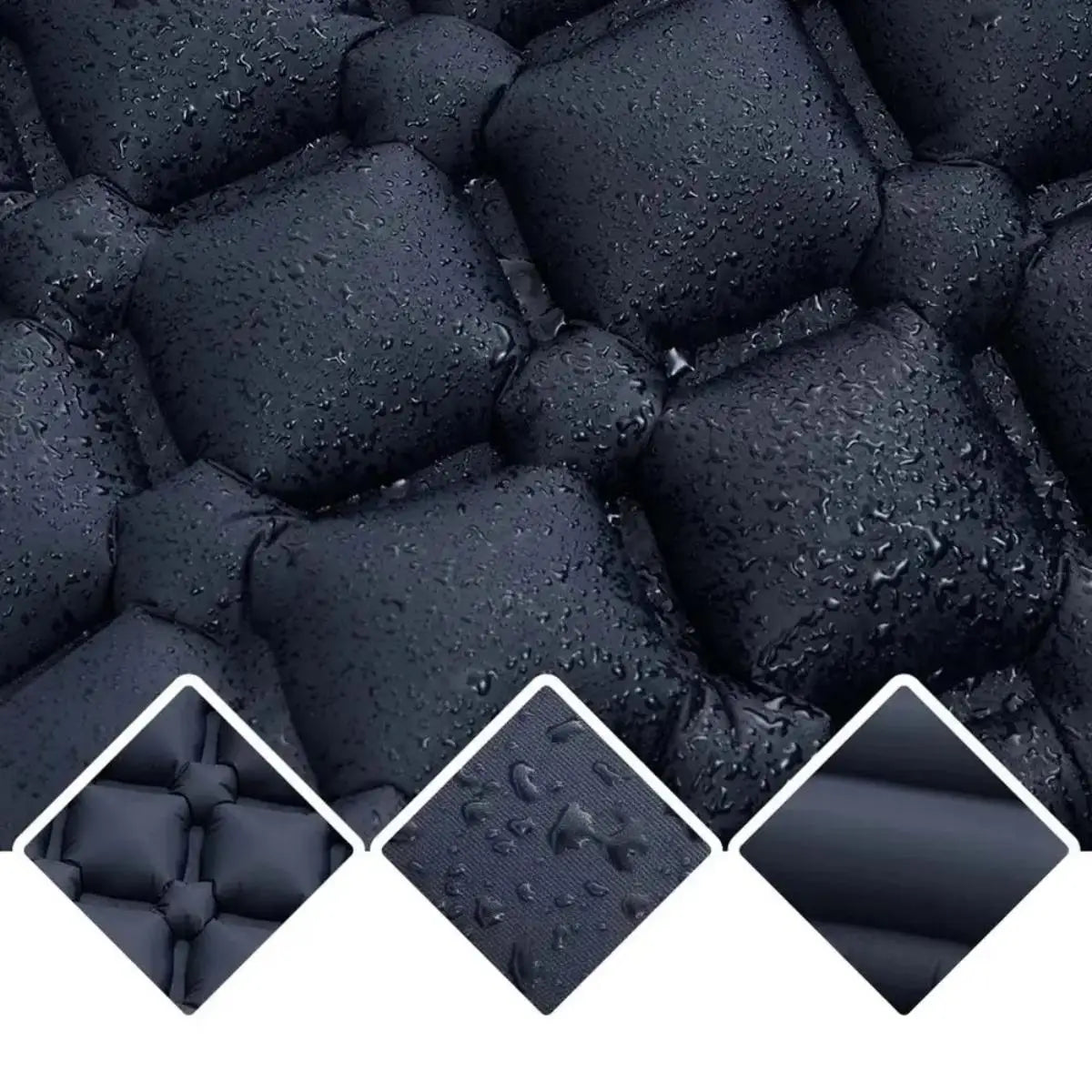 Foldable Waterproof Inflatable Air Mattress With Pillow For Camping