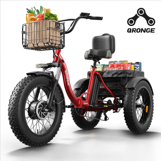 Qronge 1200W Electric Tricycle For Adults With Fat Tires