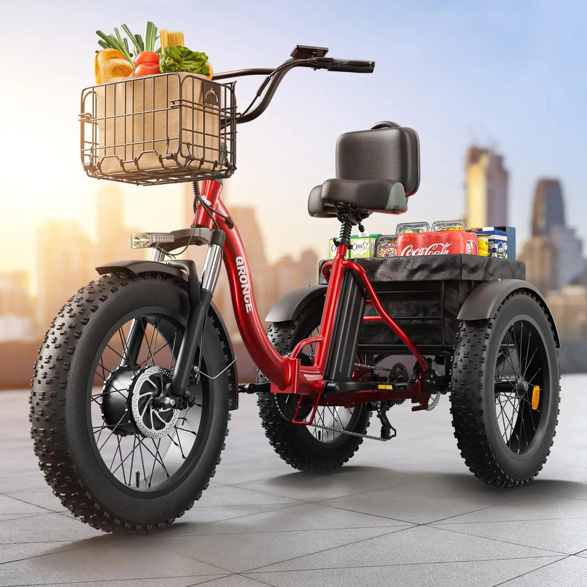 Qronge 1200W Electric Tricycle For Adults With Fat Tires