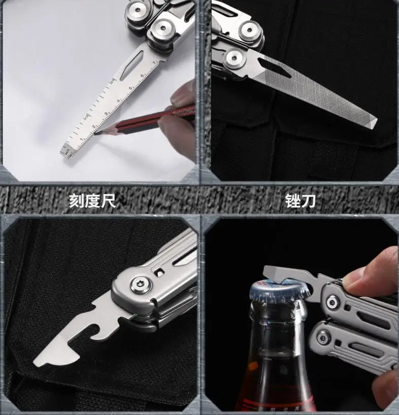 Daicamping DL10 Stainless Steel Folding Knife Emergency Plier Multitool Tool