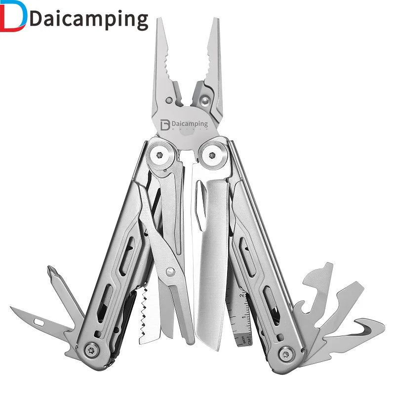 Daicamping DL10 Stainless Steel Folding Knife Emergency Plier Multitool Tool