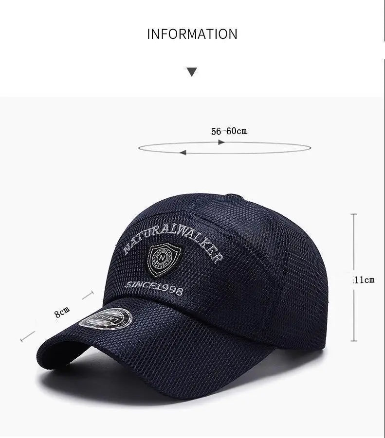 Baseball Cap For Men 2021 Quick Drying Mesh Sun Protection Summer Outdoor Casual Breathable Embroidery Hat Trucker Gorro Hombre
