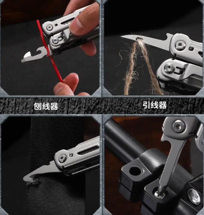 Daicamping DL10 Stainless Steel Folding Knife Emergency Plier Multitool Tool