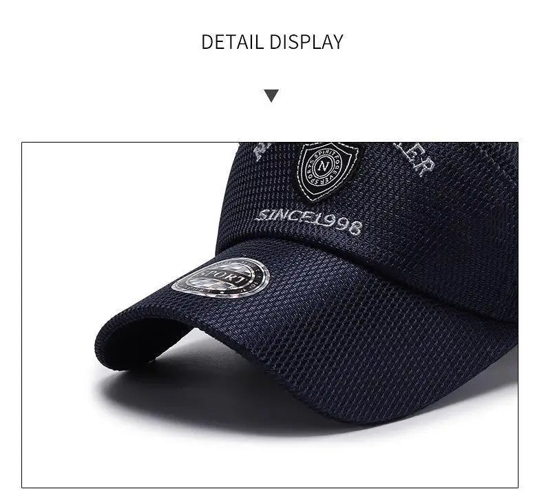 Baseball Cap For Men 2021 Quick Drying Mesh Sun Protection Summer Outdoor Casual Breathable Embroidery Hat Trucker Gorro Hombre