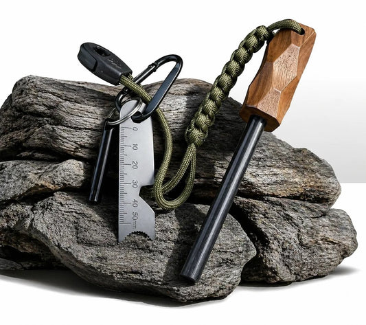 Magnesium Fire Starter Kit With Whistle And Pocket Scraper