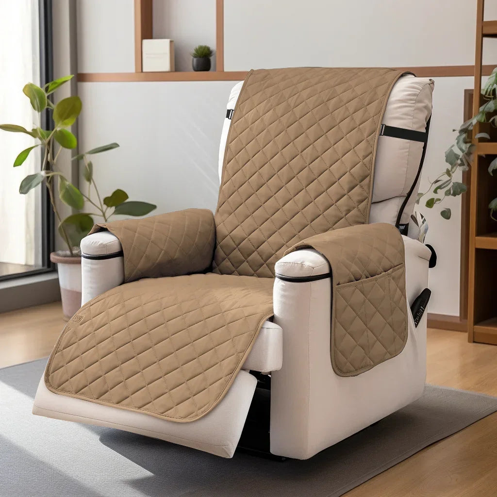 Recliner Sofa Covers Waterproof Sofa Slipcovers Non Slip Cover for Kids/Dogs/Pet Washable Furniture Protector with Elastic Strap