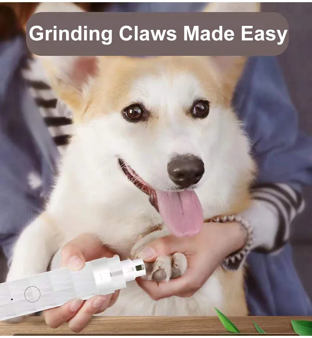 New Electric Dog Nail Clippers Pet Claws Cutter Grinders Tools with LED Light Cat Paws Nail Grooming Trimmer Cleaning Supplies