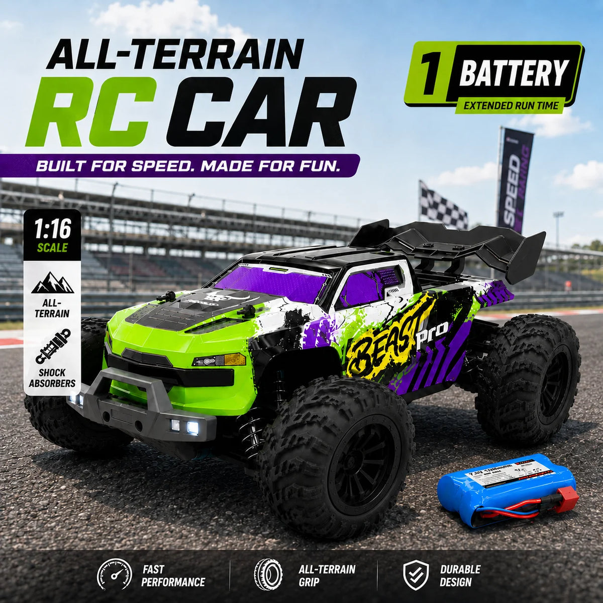 ZNLYRION Remote Control Buggy Four Wheel Drive Off Road