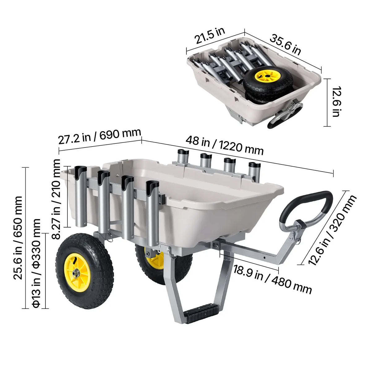 All Terrain Aluminum Fishing Cart For Rugged Outdoor Adventures