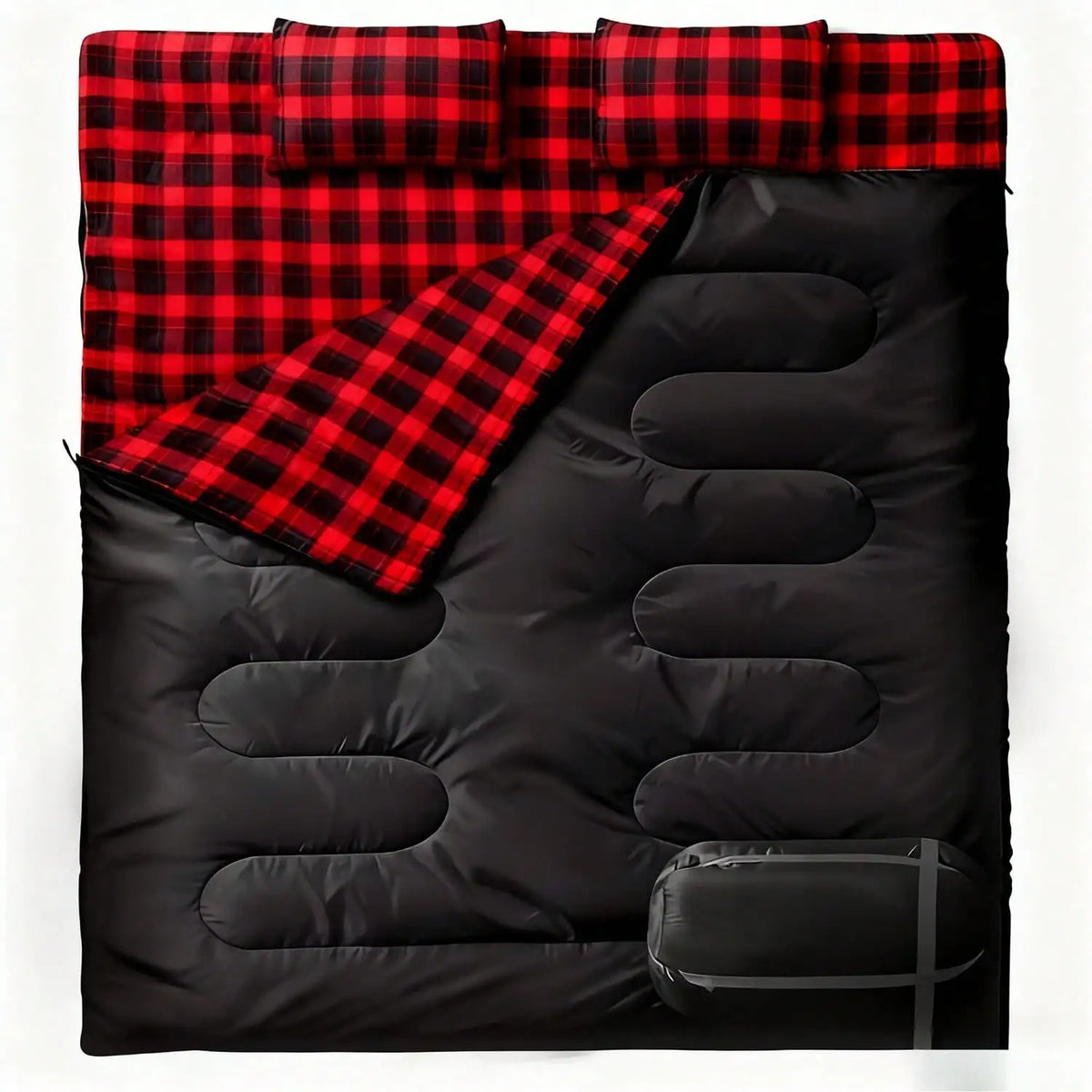 Two Camping Sleeping Bag With Pillows For Cold Weather Adults