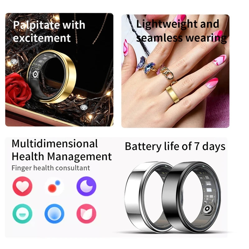 R09 Smart Ring Health Monitor With Charging Case And Waterproof