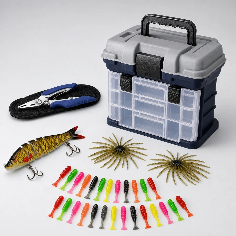 Zoe Multifunctional Fishing Tackle Box Kit With Pliers