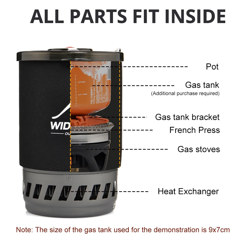 Widesea Camping Cookware Set With Heat Exchanger Outdoor Stove