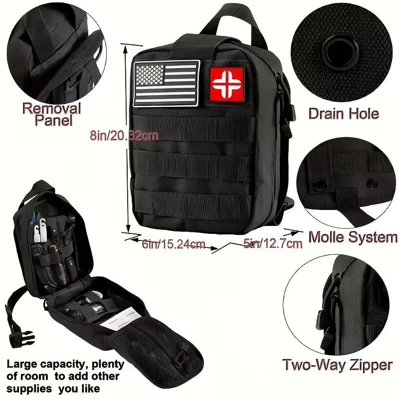 Portable Emergency Survival And First Aid Kit For Outdoor Use