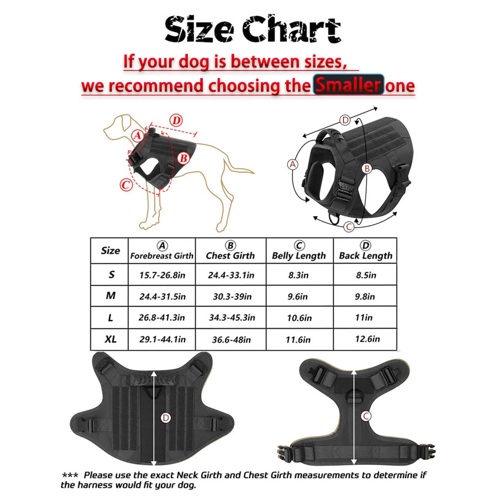 Petavel Tactical Dog Harness Molle Pouches For Active German Shepherds