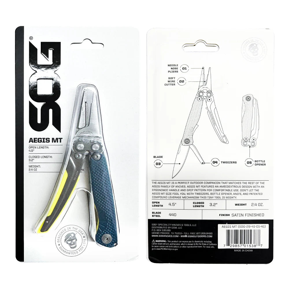 SOG Aegis MT Mini Tactical Multi Tool Pliers Portable EDC