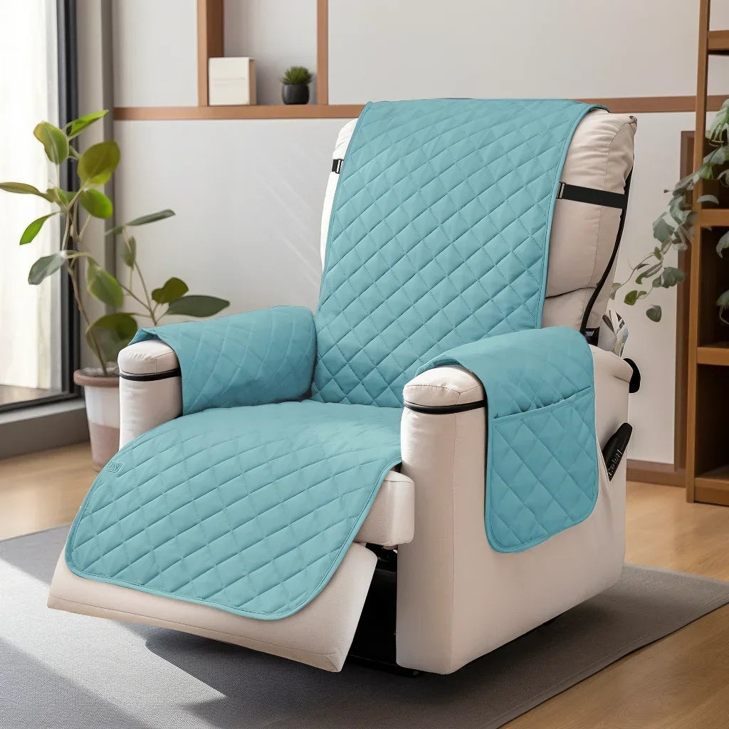 Recliner Sofa Covers Waterproof Sofa Slipcovers Non Slip Cover for Kids/Dogs/Pet Washable Furniture Protector with Elastic Strap