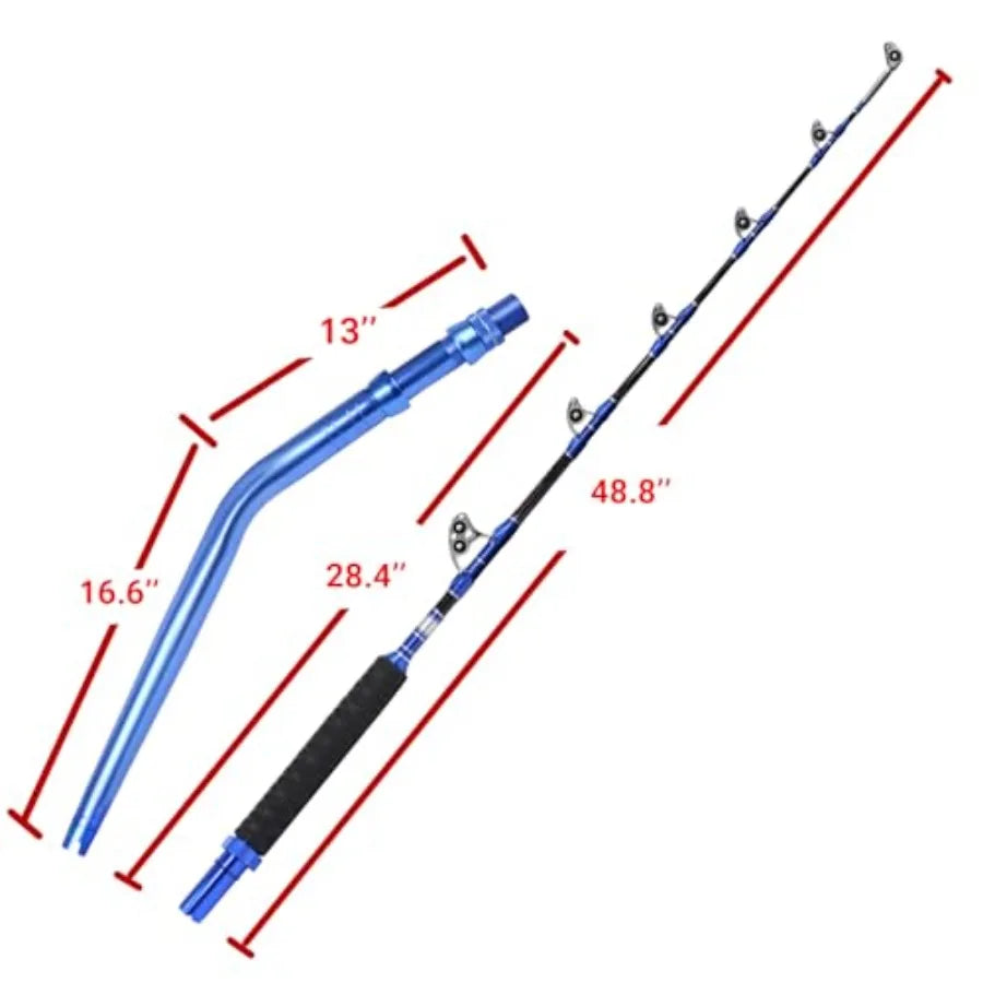 Two Piece Saltwater Offshore Heavy Trolling Rod With Conventional Roller