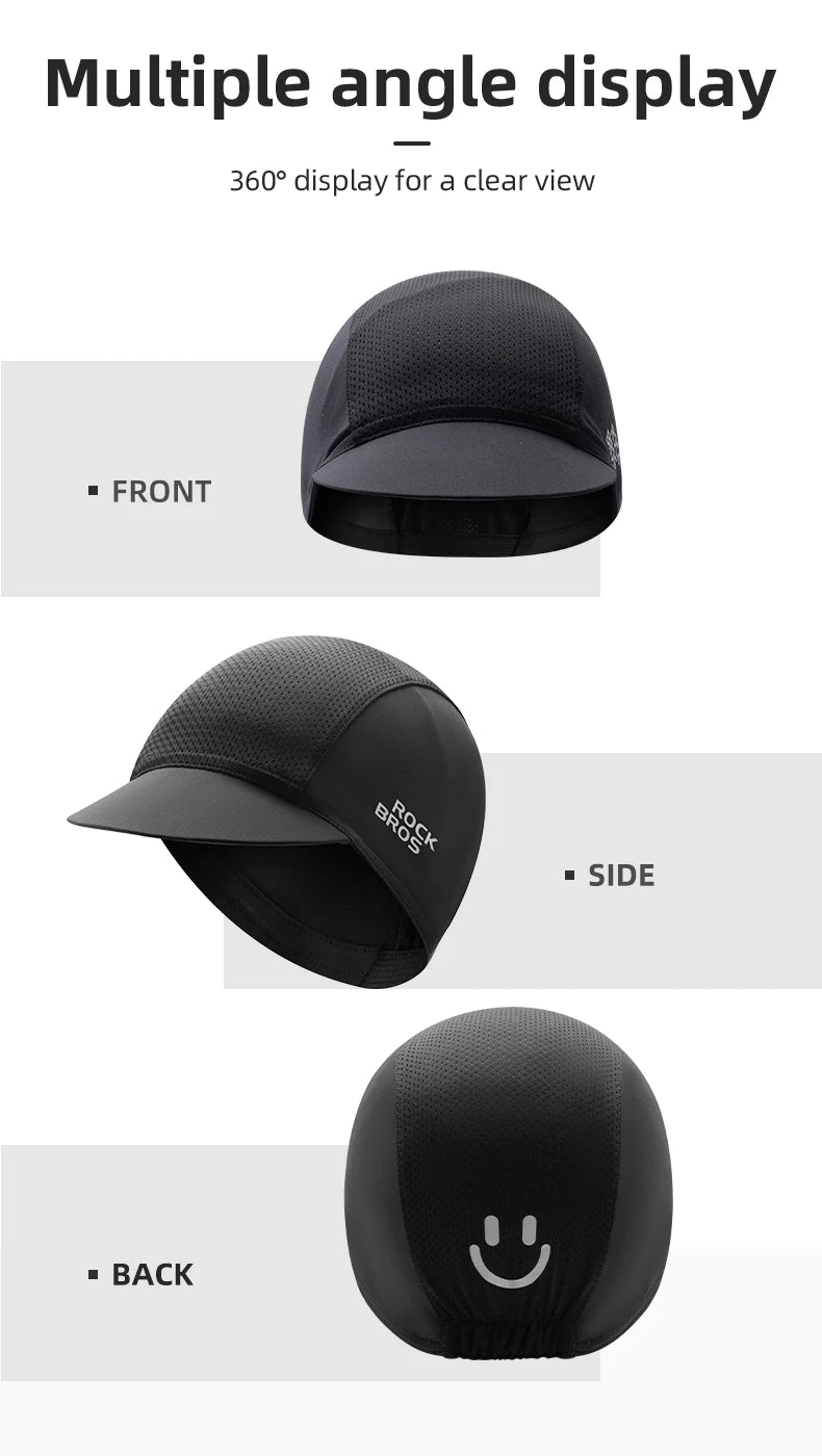 ROCKBROS Summer Cycling Cap With Brim Sun Protection Breathable Quick Dry Cycling Hat Cap Outdoor Sport Fishing Cycling Headwear