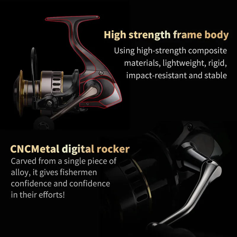 Adjustable Spinning Fishing Reel Aluminum Body Left Right Handle Switch