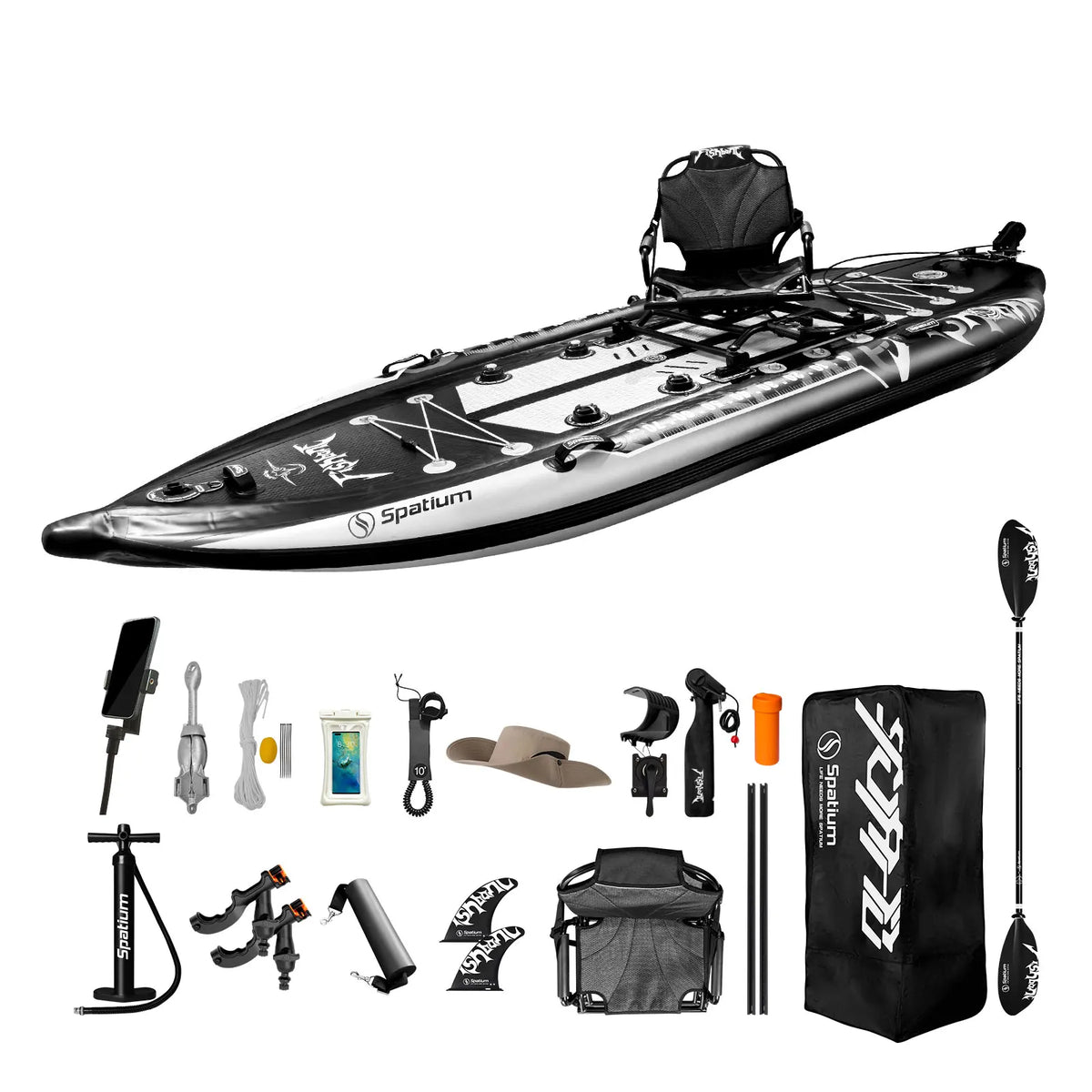 Spatium Inflatable Fishing Paddle Board With Motor And Accessories