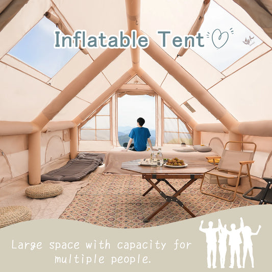 PAKICETUS Inflatable Camping Tent With Skylight And Integrated Air Pump