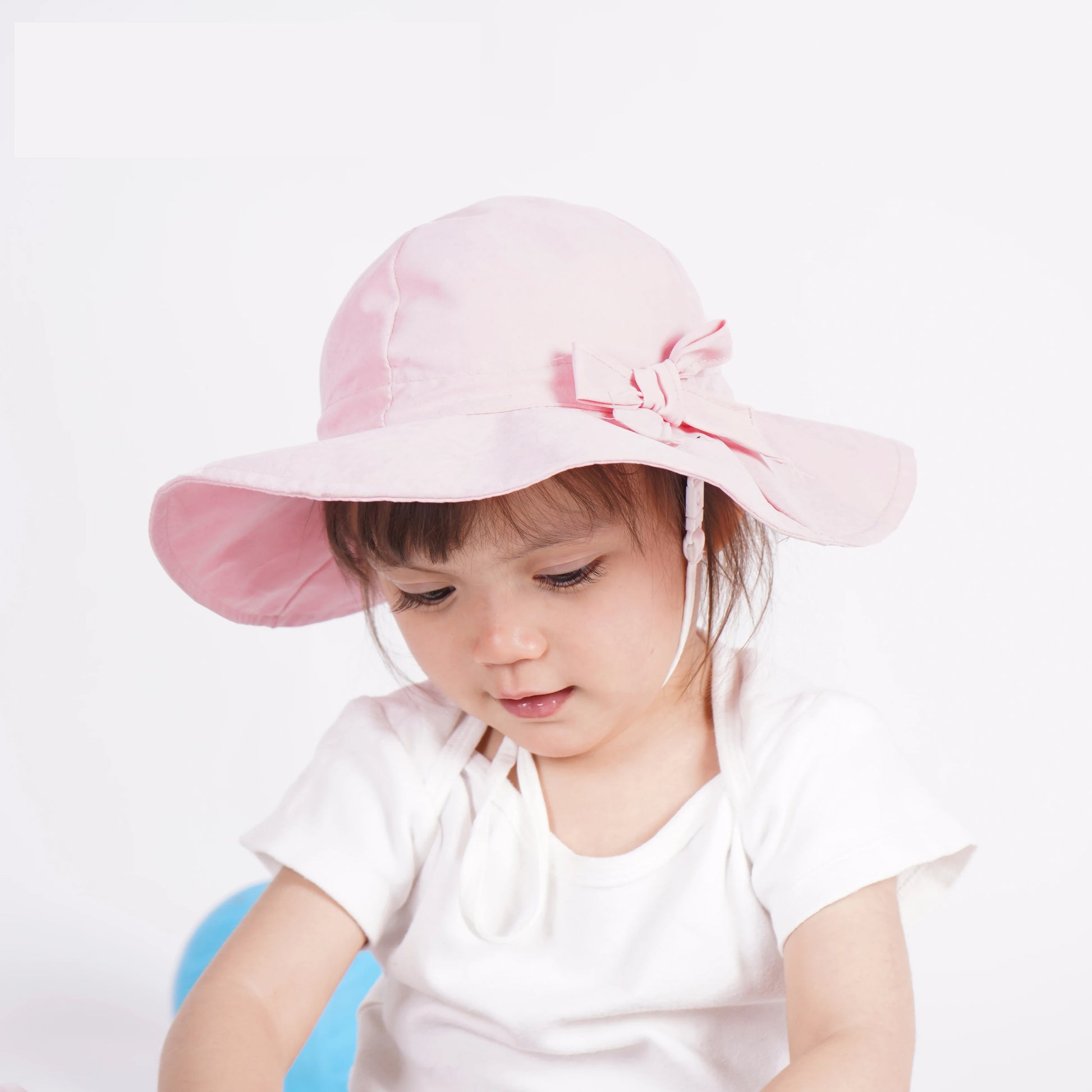 Bowknot Beach Sun Protection Hats Adjustable Bucket Hats for Toddler Kids Baby and Girls