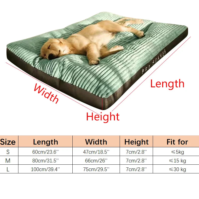 Large Dog Bed Soft Thicken Corduroy Pet Sleeping Mat Non-slip Oversize Pet Kennel Detachable Cats Dogs Sofa Pet Supplies