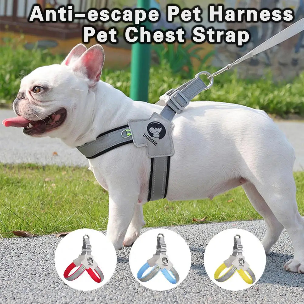 Dog Chest Strap Reflective Breathable Comfortable Puppy Harness Safe Anti-escape Adjustable Dogs Traction Leash Pet Supply