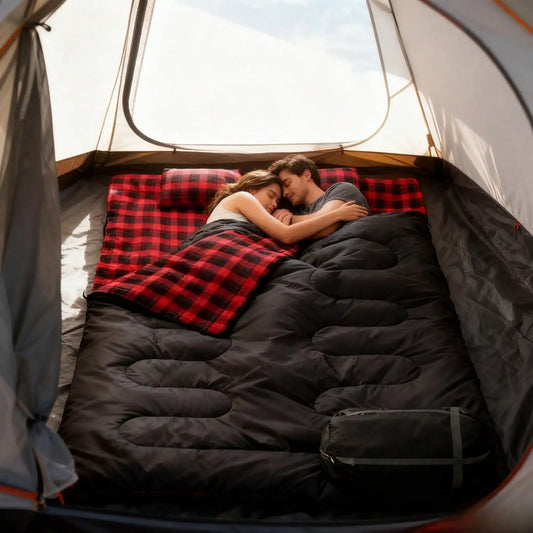 Two Camping Sleeping Bag With Pillows For Cold Weather Adults