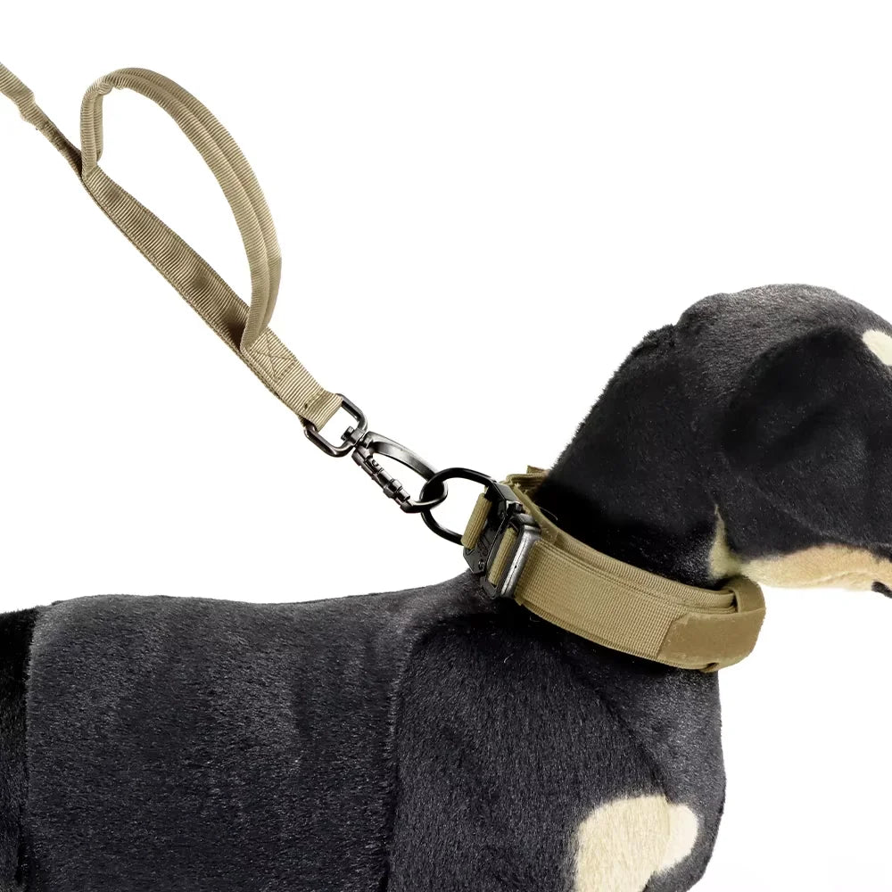 Petavel Adjustable Double Handle Nylon Dog Leash Quick Release Clip