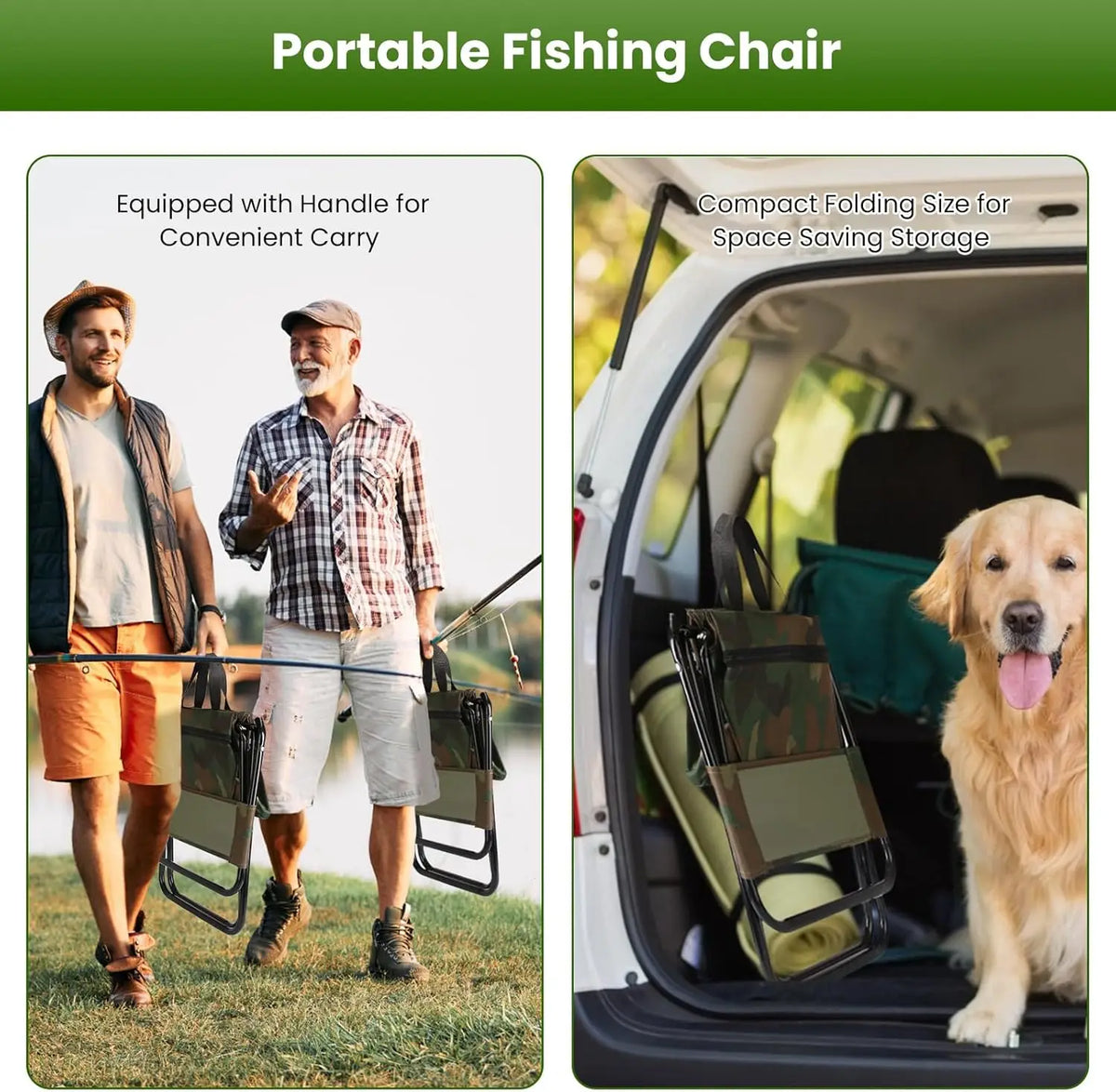 Portable Foldable Fishing Chair Featuring Integrated Cooler Bag