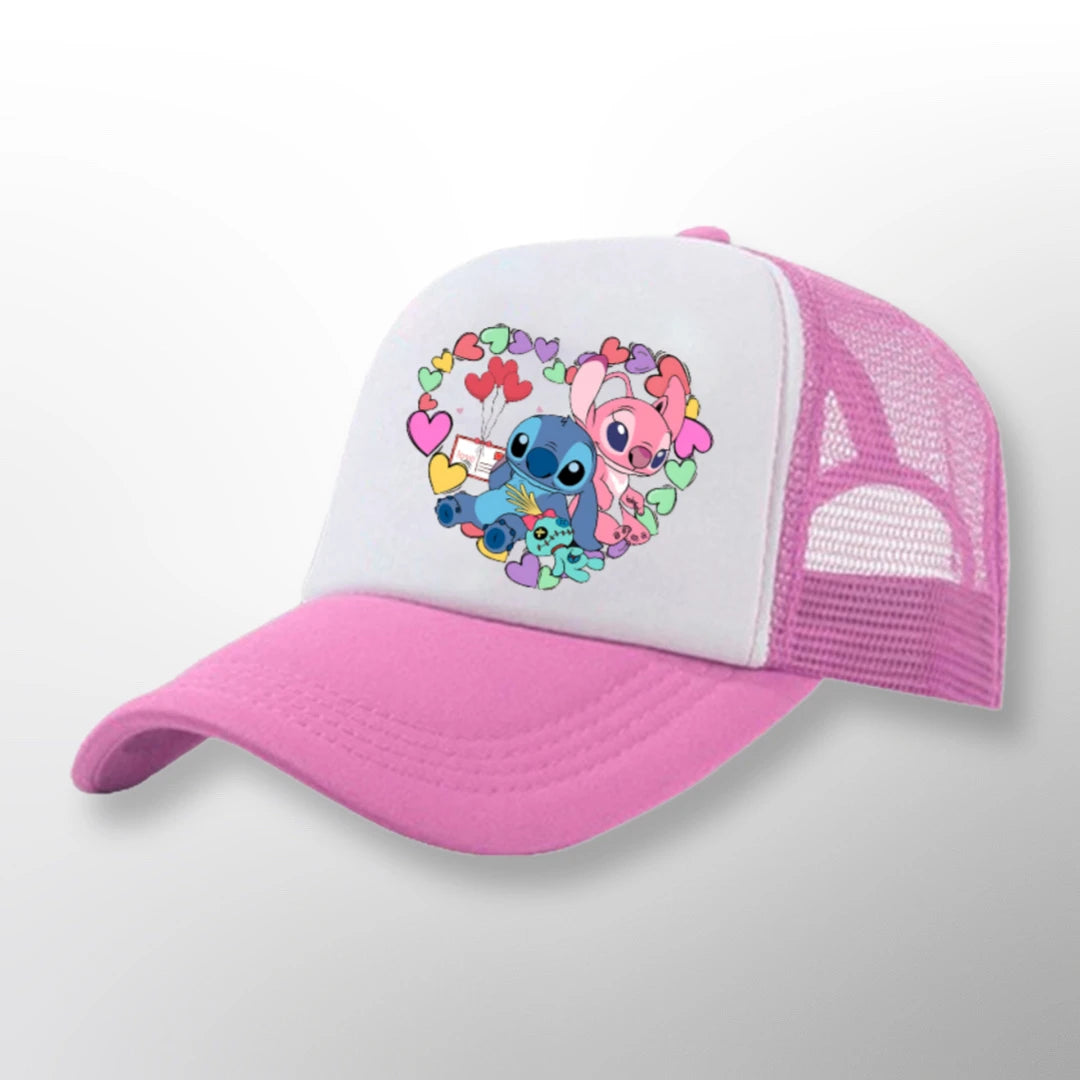 Stitch & Angel Mesh Sun Hat, Adjustable Summer Sun Protection Baseball Cap, Breathable Outdoor Sports Hat For Boys And Girls