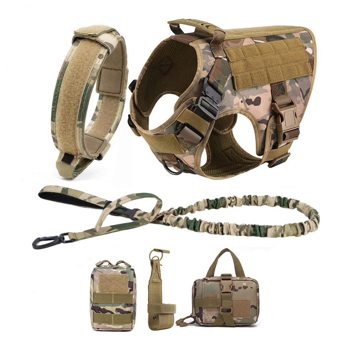 Petavel Tactical Dog Harness Molle Pouches For Active German Shepherds
