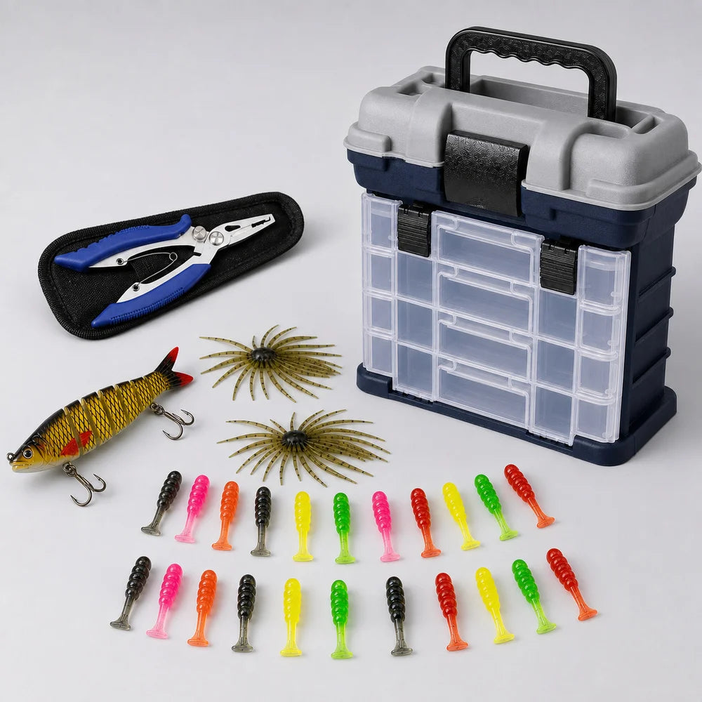 Zoe Multifunctional Fishing Tackle Box Kit With Pliers
