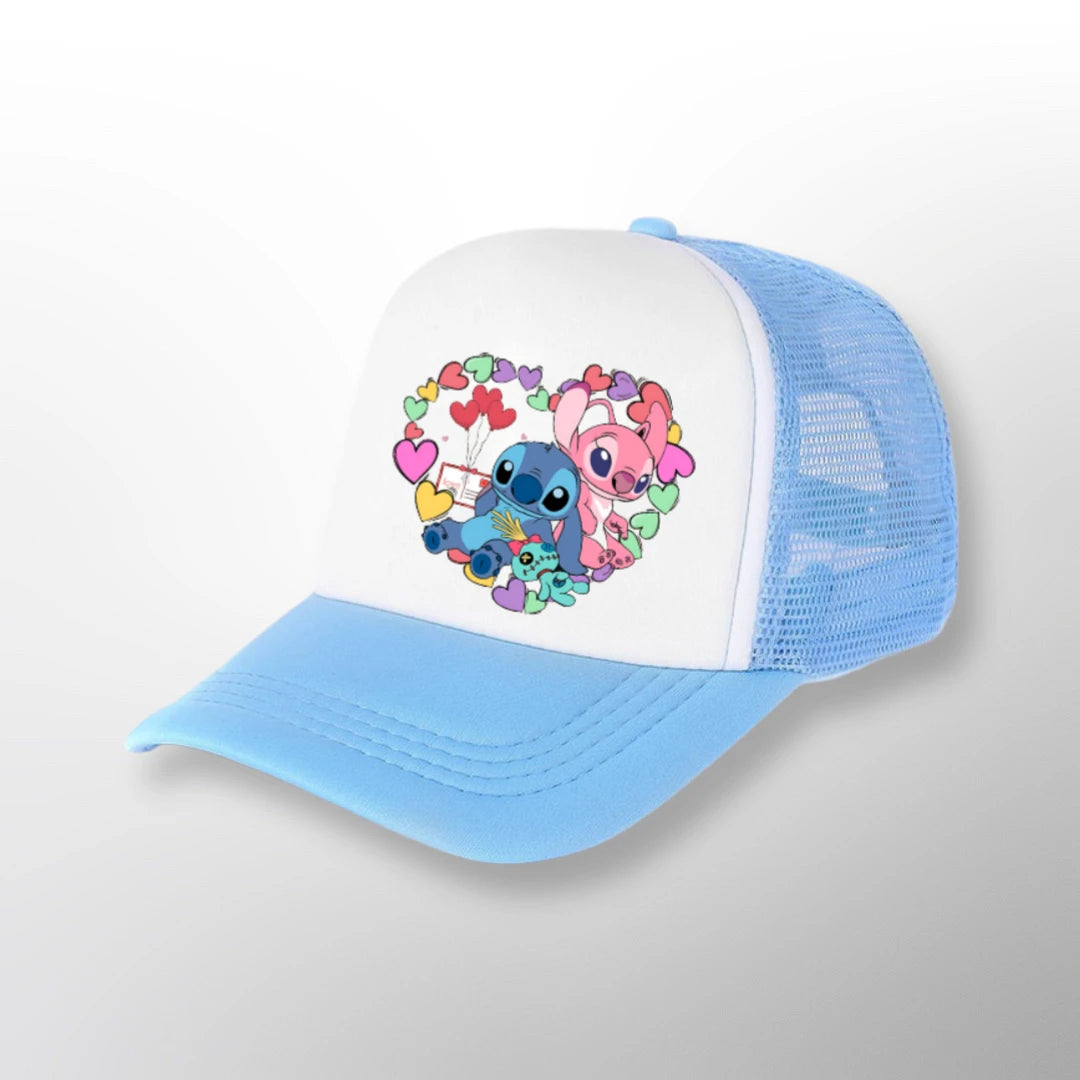 Stitch & Angel Mesh Sun Hat, Adjustable Summer Sun Protection Baseball Cap, Breathable Outdoor Sports Hat For Boys And Girls