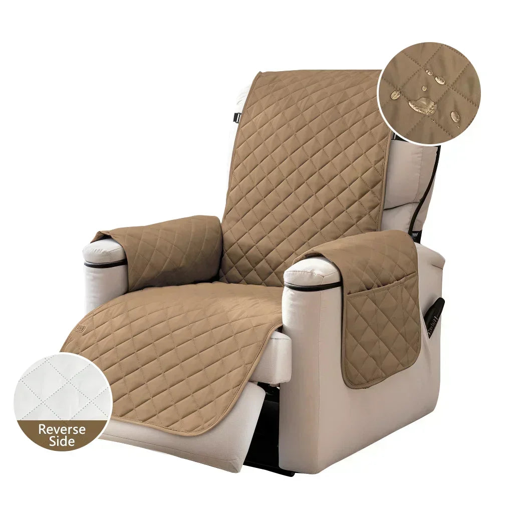 Recliner Sofa Covers Waterproof Sofa Slipcovers Non Slip Cover for Kids/Dogs/Pet Washable Furniture Protector with Elastic Strap