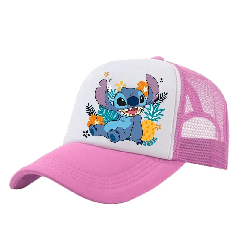Stitch & Angel Mesh Sun Hat, Adjustable Summer Sun Protection Baseball Cap, Breathable Outdoor Sports Hat For Boys And Girls