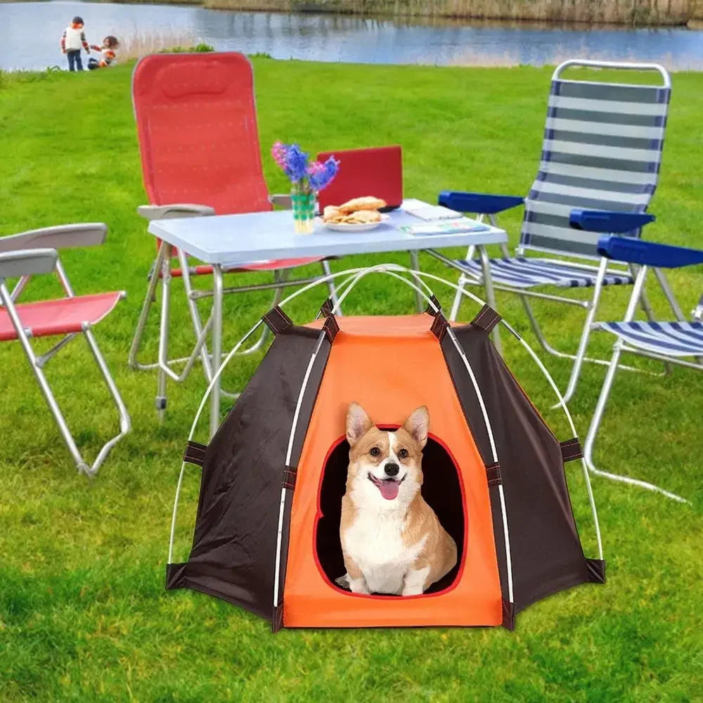 Pet Camping Tent Dog Tents Cat Kennel Puppy House Outdoor Sun Protection Breathable Foldable Tent Waterproof Tent Pet Supplies