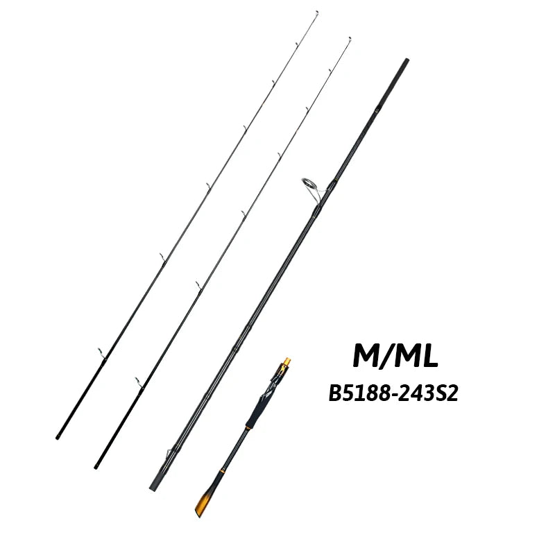 BIUTIFU Fast Action Carbon Lure Fishing Rod Spinning Surf Rod