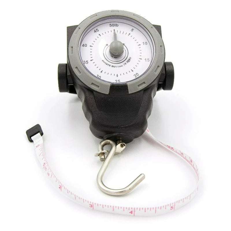 50-Lb Analog Dial Fish Scale With Tape Measure For Fishing