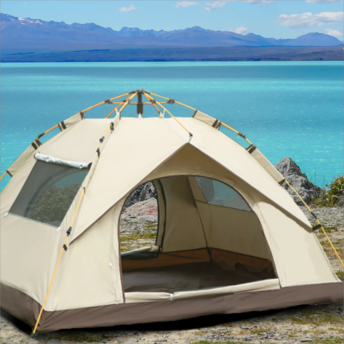 Pakicetus Automatic Camping Tent Two Doors And Two Windows