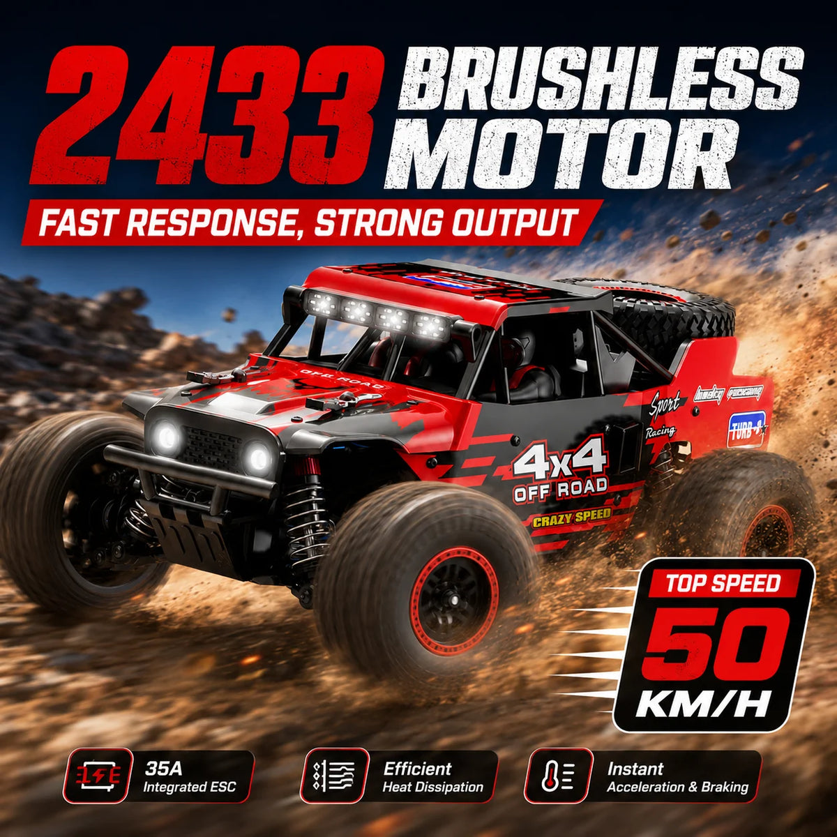 ZNLYRION Brushless 4WD Professional Wireless RC Car