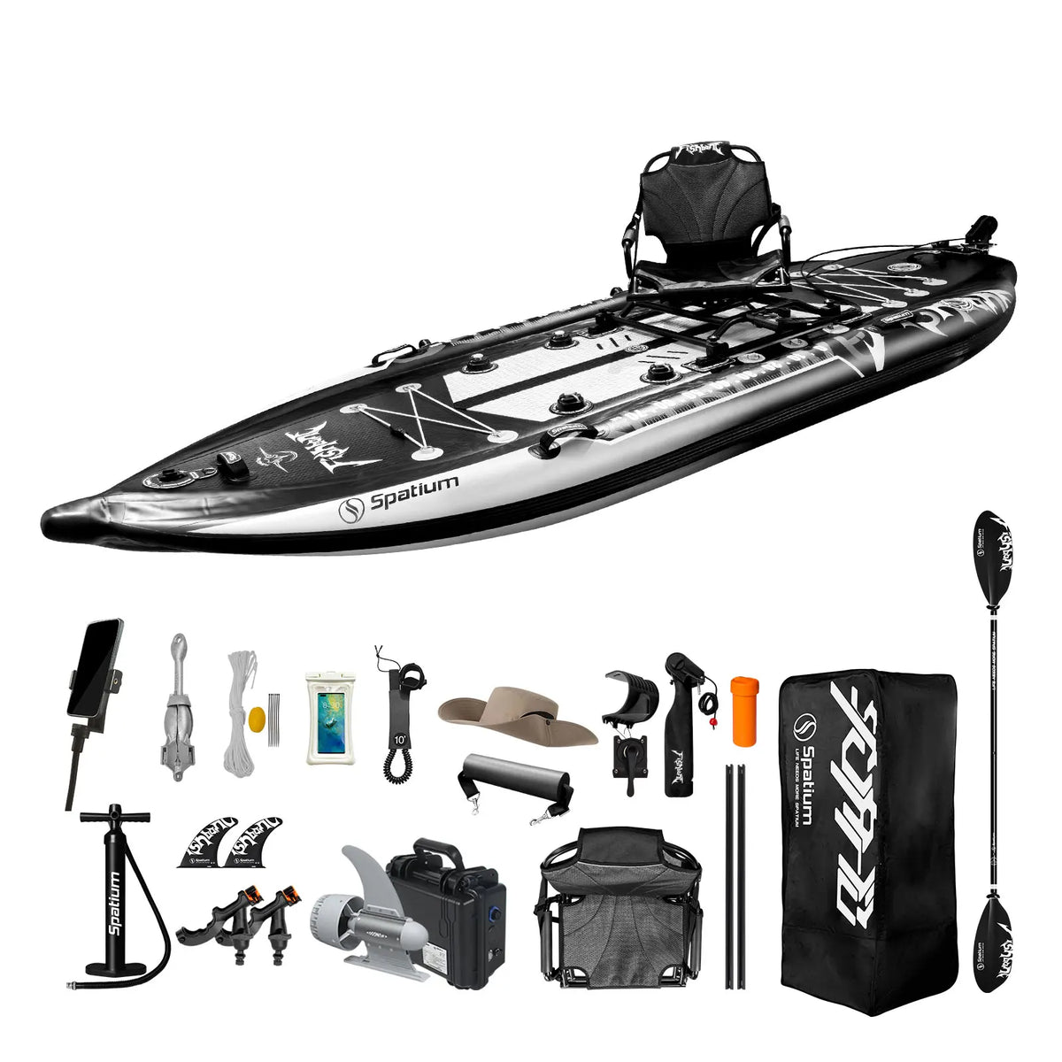 Spatium Inflatable Fishing Paddle Board With Motor And Accessories