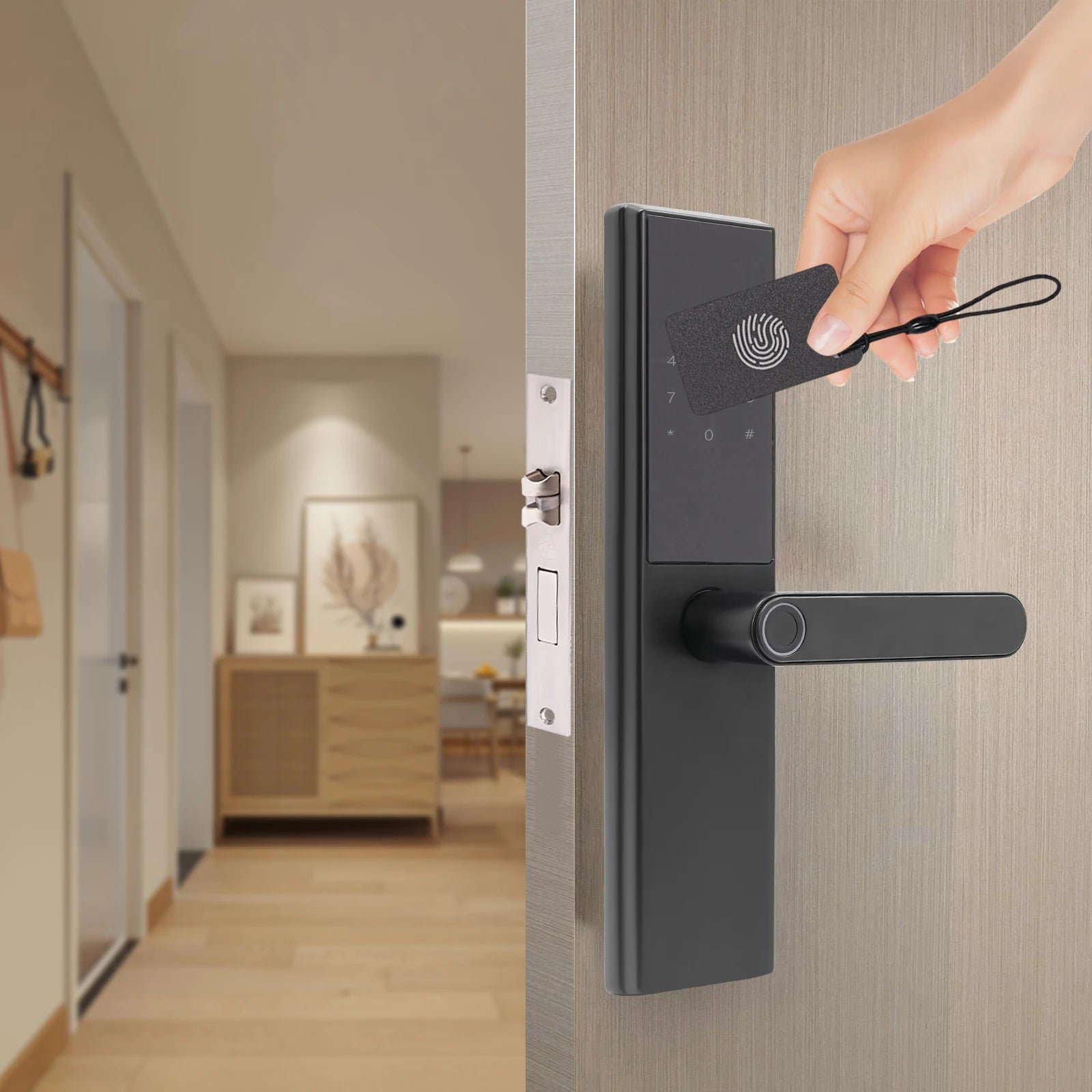 Smart Door Lock Fingerprint Password Entrance Digital Keypad Door Lock for Home Room Keyless Door Lock